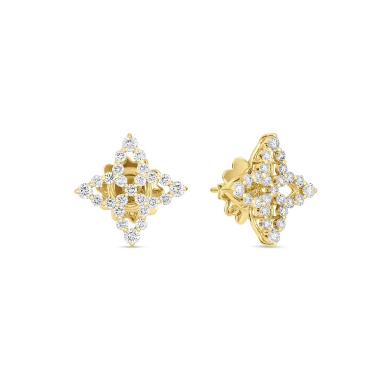 Roberto Coin Yellow Gold Diamond Princess Earrings ADR888EA2573