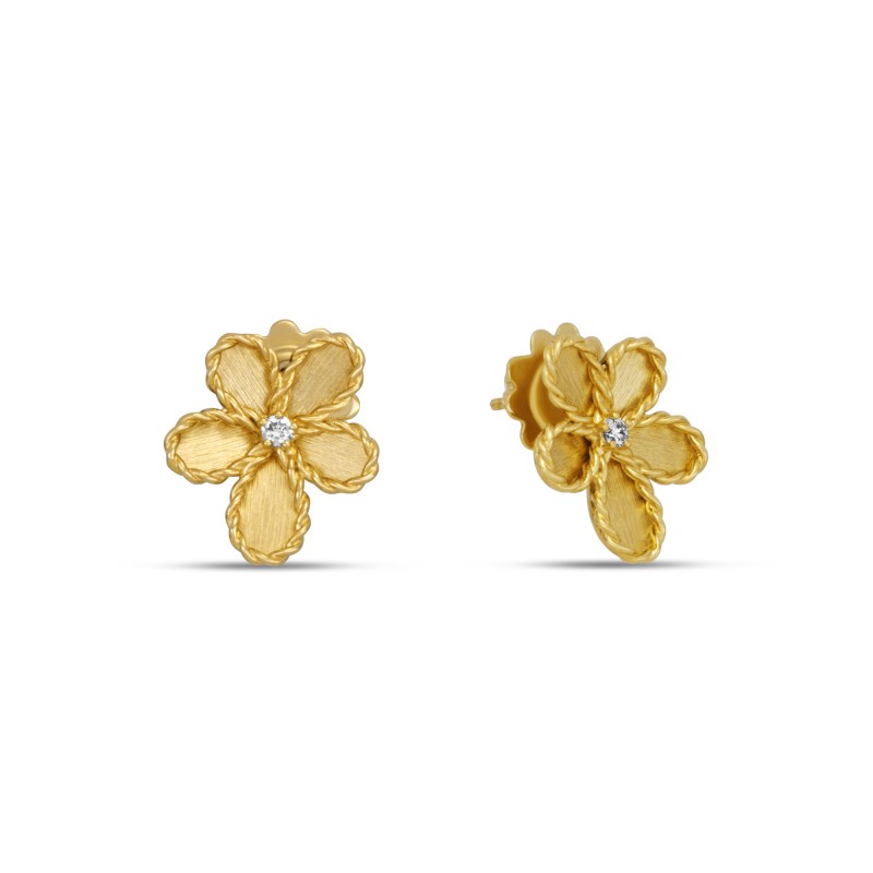 Roberto Coin 18ct Yellow Gold Jasmine Diamond Earrings ADR777EA3646