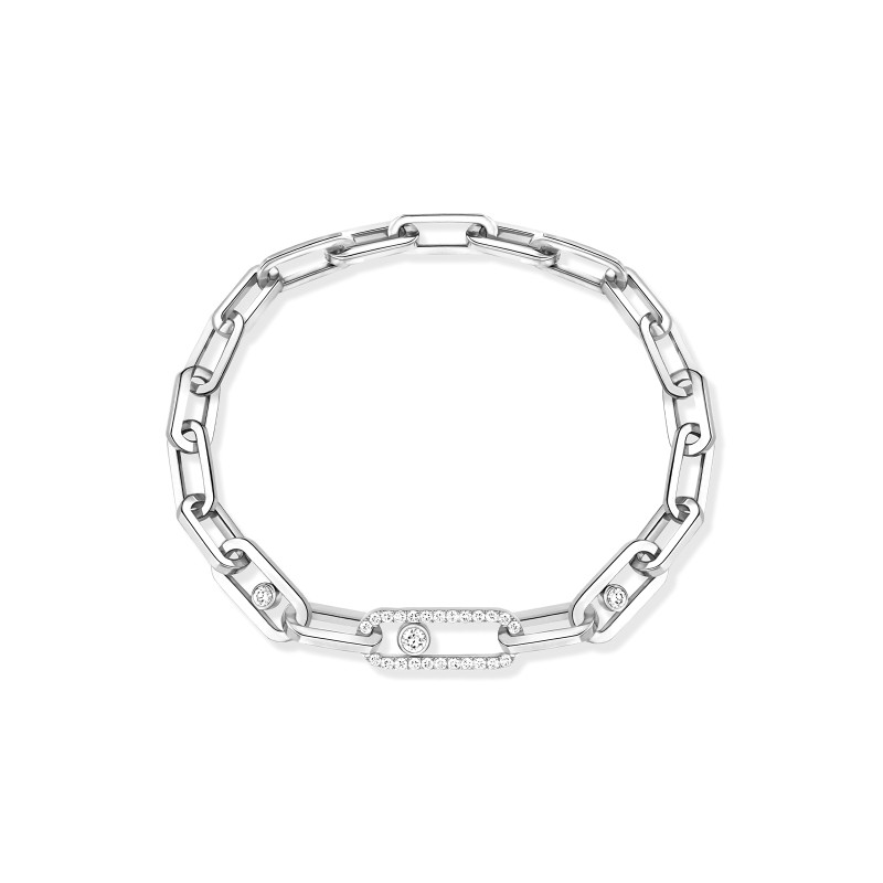 Move Link 18ct White Gold 1.03ct Diamond Bracelet 12576-WG