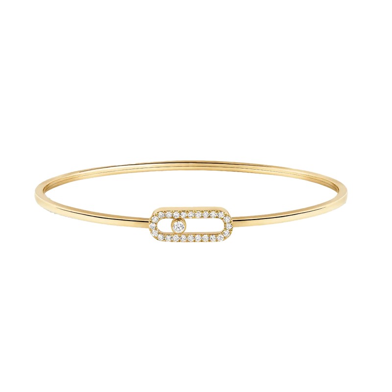 Messika Move Uno Pavé Flex MM 18ct Yellow Gold Diamond Bangle 12057-YG