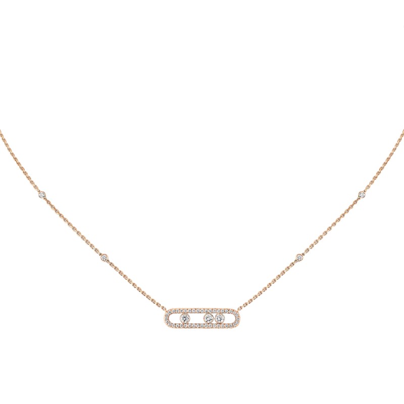 Messika Baby Move Pavé Pink Gold Diamond Necklace 04322-PG