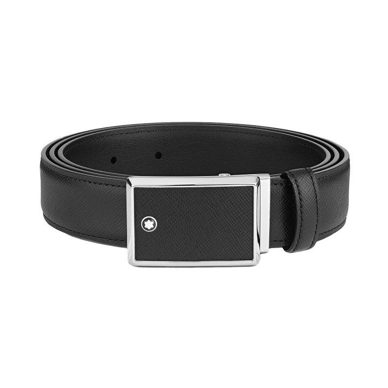 Montblanc Rectangle Belt 30mm 114421 Saffiano Leather Black