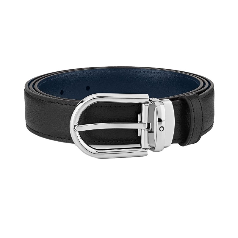 Montblanc Horseshoe Belt 35mm 128756 Reversable Black Grey
