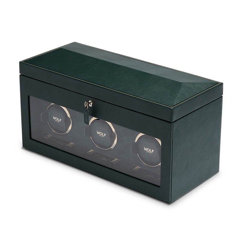 Wolf British Racing Green Triple Watch Winder 792341