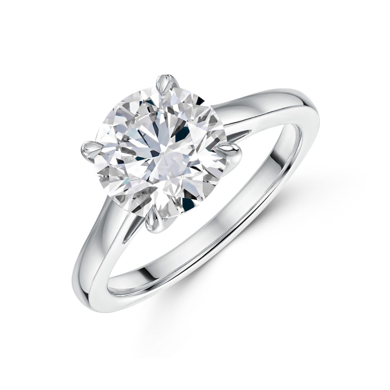 Platinum Lab Grown 2.00ct Round Brilliant Diamond Solitaire Ring