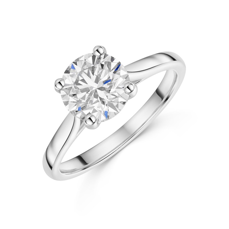 Platinum 2.00ct Round Brilliant Lab Grown Diamond Solitaire Ring