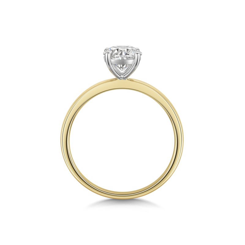 9ct Yellow Gold Round Brilliant 1.00ct Lab Diamond 4 Claw Solitaire