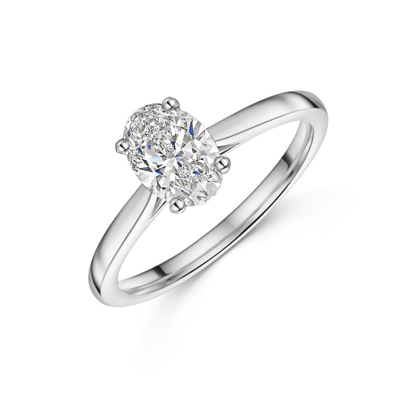 Platinum 1.00ct Oval Lab Grown Diamond Solitaire Ring