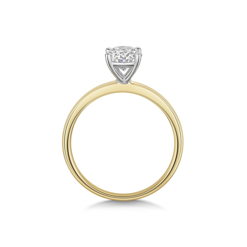 9ct Yellow Gold Oval Cut 1.00ct Lab Diamond 4 Claw Solitaire