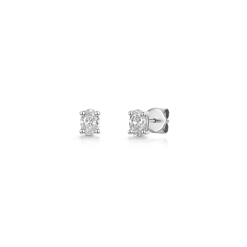18ct White Gold Oval Cut 0.40ct Lab Grown Diamond Stud Earrings