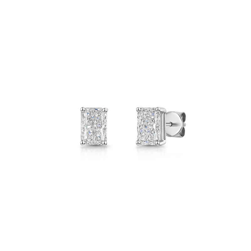 18ct White Gold Radiant Cut 1.50ct Lab Grown Diamond Stud Earrings