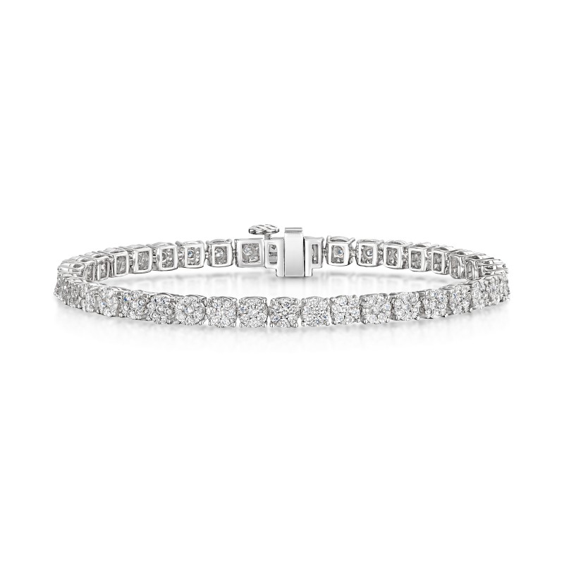 9ct White Gold 2.97ct Lab Grown Diamond Tennis Bracelet