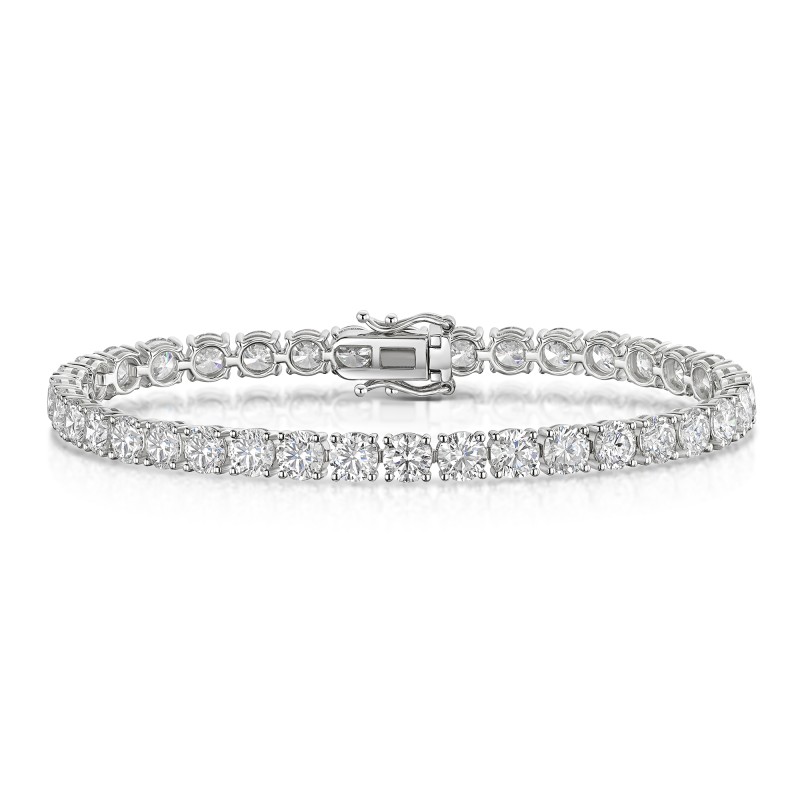 18ct White Gold Round Brilliant 15ct Lab Grown Diamond Bracelet