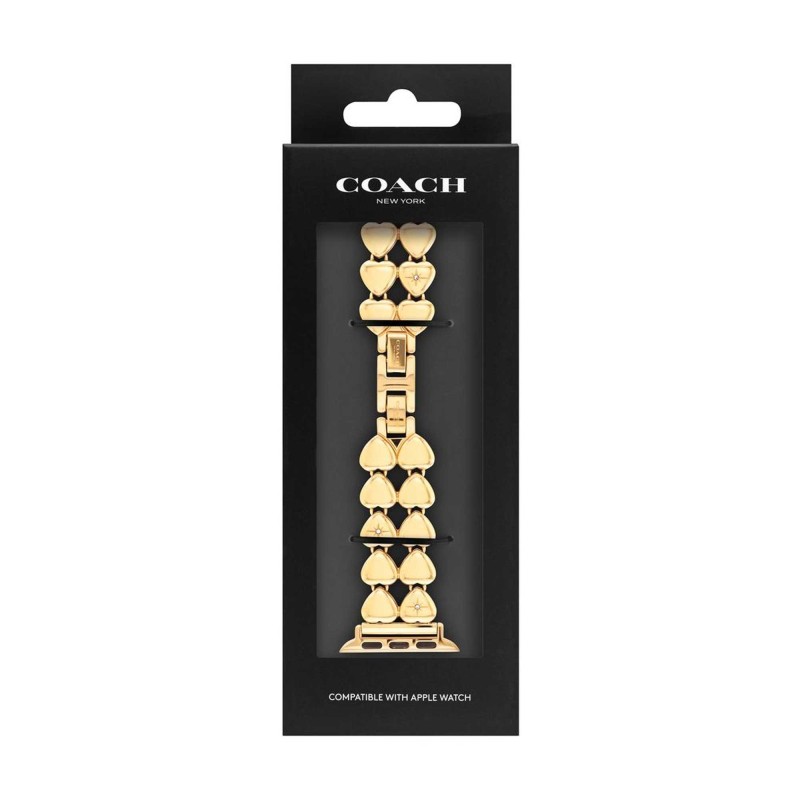 Coach Gold Tone Heart Apple Watch Strap 14700336