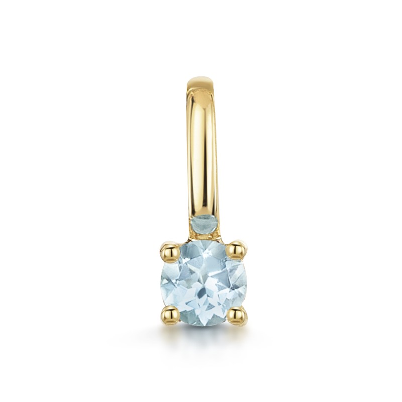 9ct Yellow Gold Round Brilliant Topaz Solitaire Pendant Charm