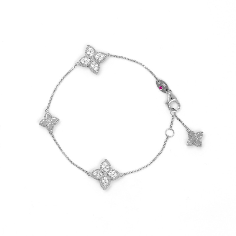 Roberto Coin 18ct White Gold Princess Flower 0.36ct Diamond Bracelet ADR777BR1276_WG 