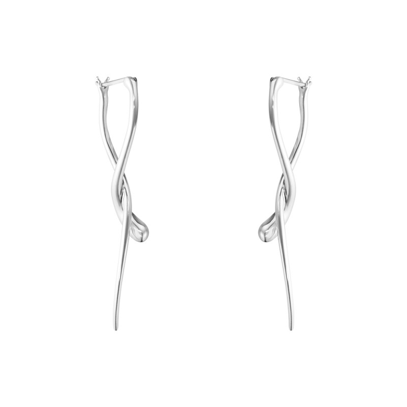 Georg Jensen MERCY silver drop twist earrings