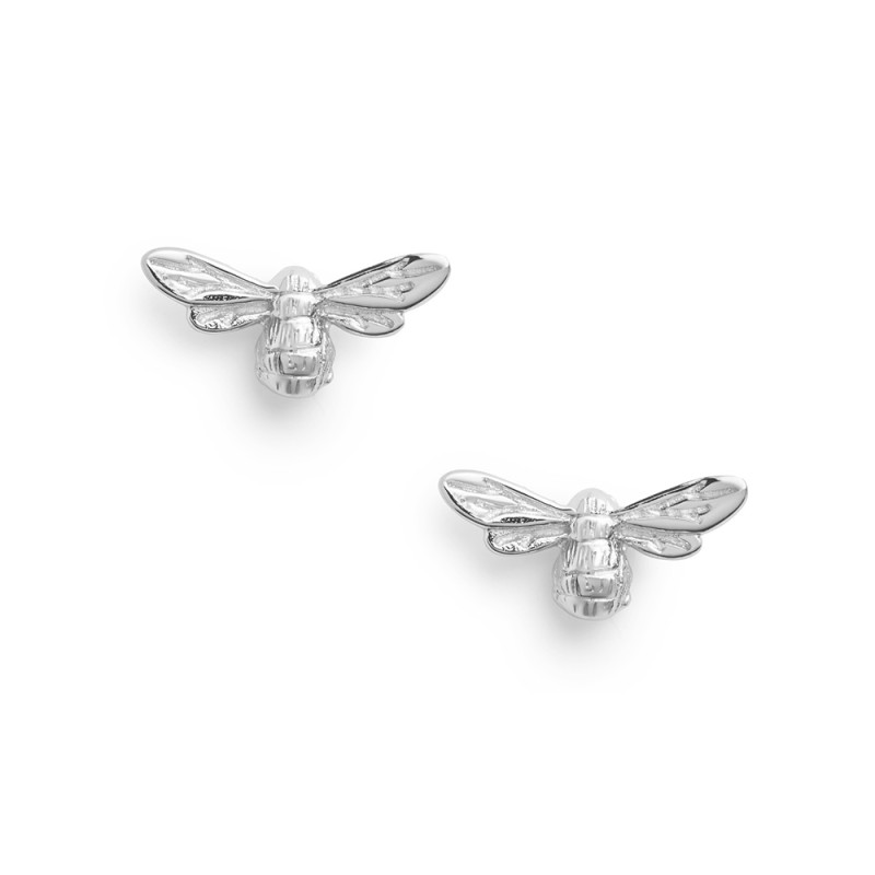 Olivia Burton Lucky Bee Silver Stud Earrings Front