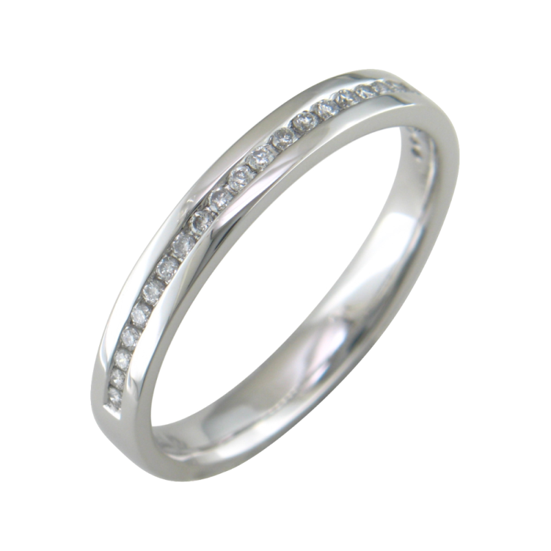 9ct White Gold 0.03ct Diamond Band