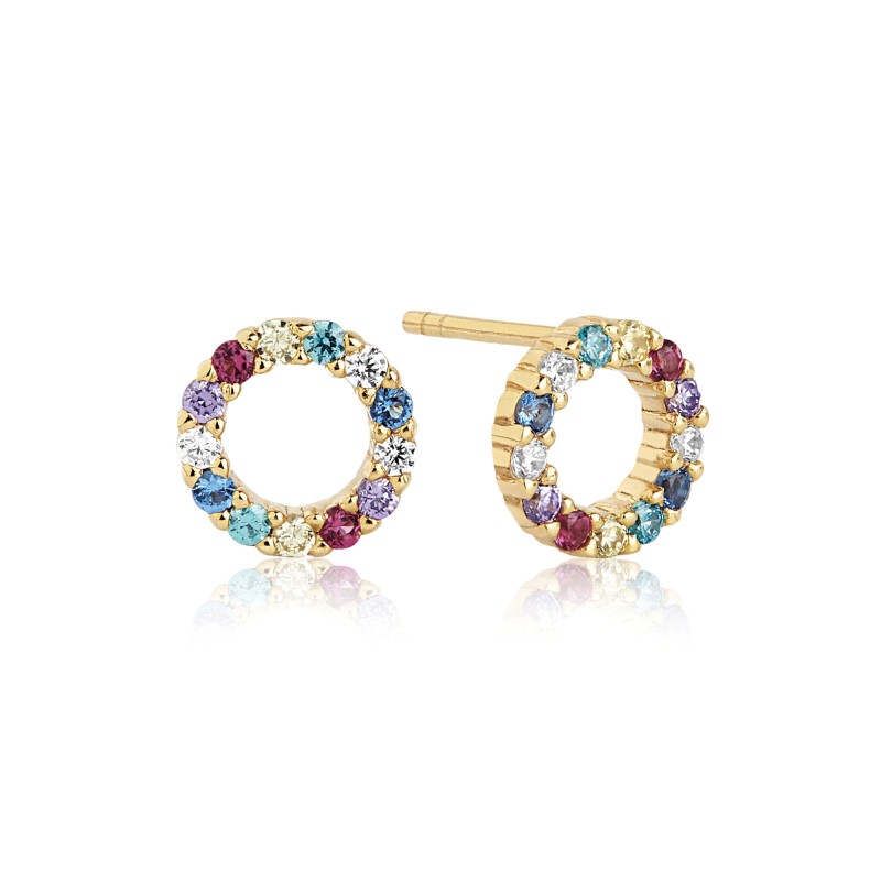 Sif Jakobs Biella Piccolo Circle Earrings SJ-E337-XCZ(YG)