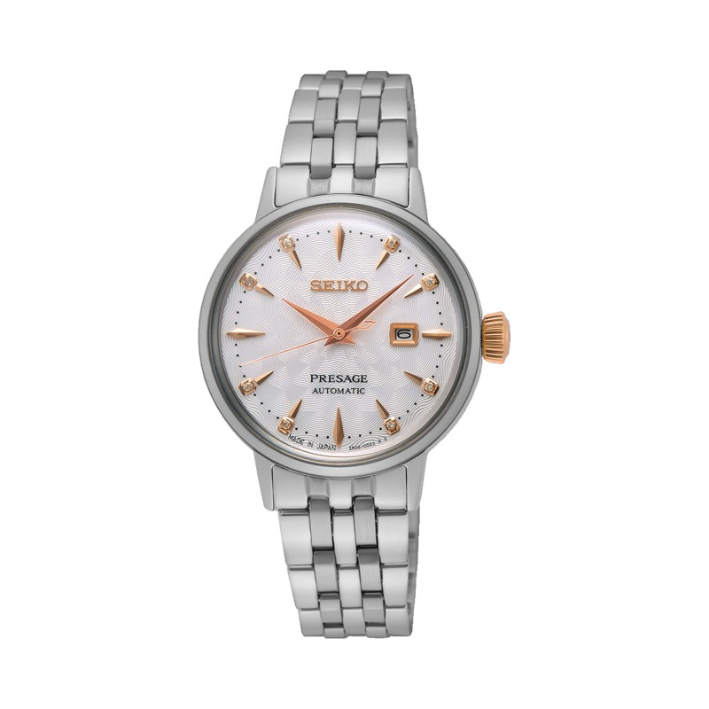 Seiko Presage Cocktail Time 'Clover Club' Diamond Twist Ladies 30mm Watch SRE009J1
