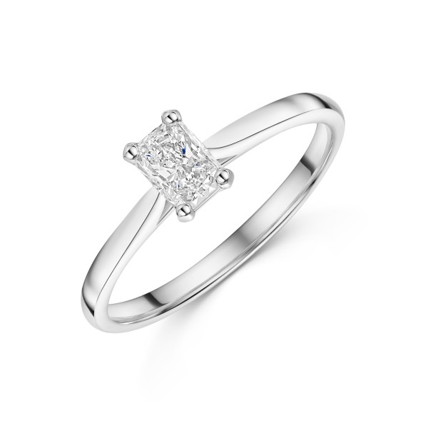 Platinum Radiant Cut 0.50ct Diamond Solitaire Ring