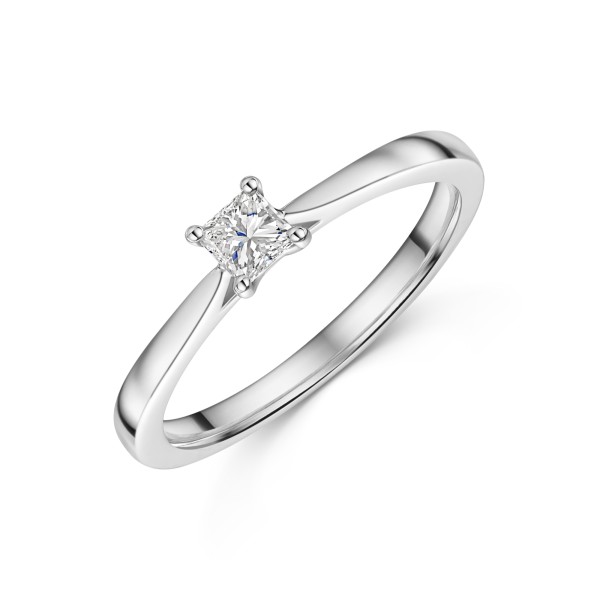 Platinum Princess Cut 0.25ct Diamond Solitaire Ring