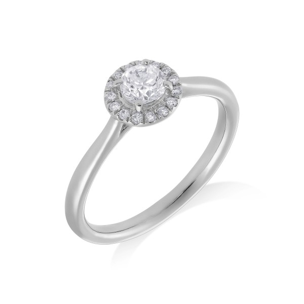 Platinum Brilliant Cut 0.55ct Diamond Halo Ring