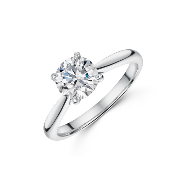 Platinum Round Brilliant Cut 1.00ct Diamond Solitaire Ring