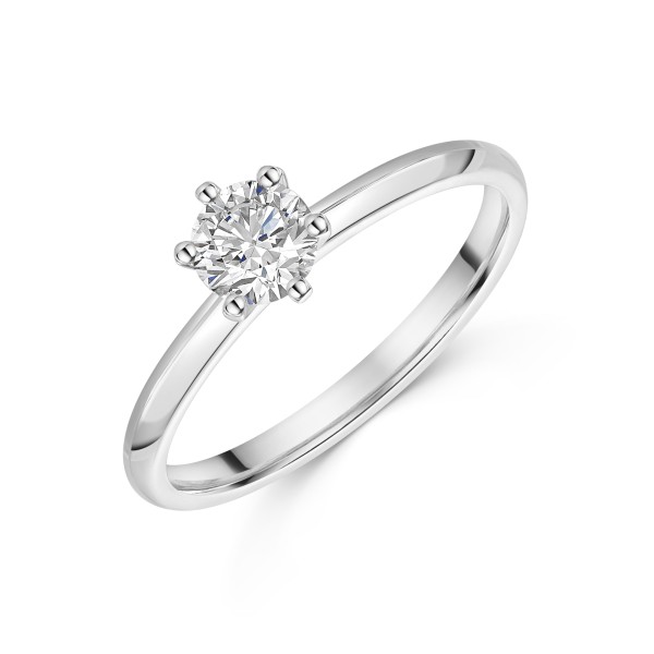 Platinum 6 Claw Tulip Set Round Brilliant 0.50ct Diamond Solitaire Ring