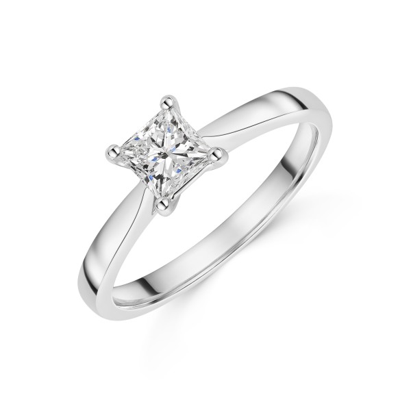 Platinum Princess Cut 0.75ct Diamond Solitaire Ring