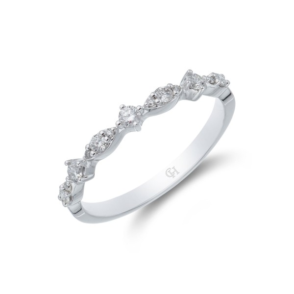 Platinum 0.23ct Fancy Band Diamond Eternity Ring