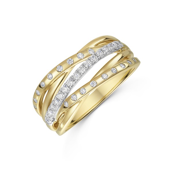 18ct 2 Colour 0.35ct x/o Fancy Diamond Band