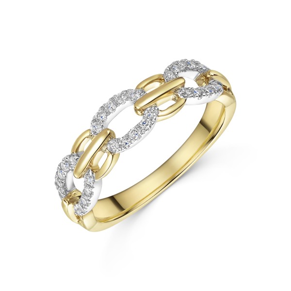 9ct rb 2 col link fancy band 0.20ct