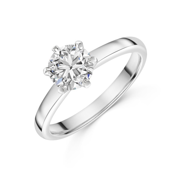 Platinum 1ct 6 Claw Diamond Solitaire