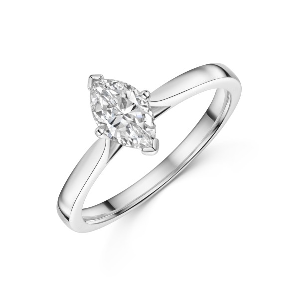 Platinum Marquise 0.75ct Diamond Solitaire Ring