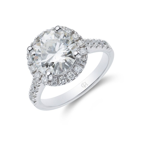18ct White Gold 3.50ct Diamond Solitaire Ring