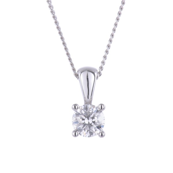 18ct White Gold Brilliant Cut 0.50ct Diamond Pendant