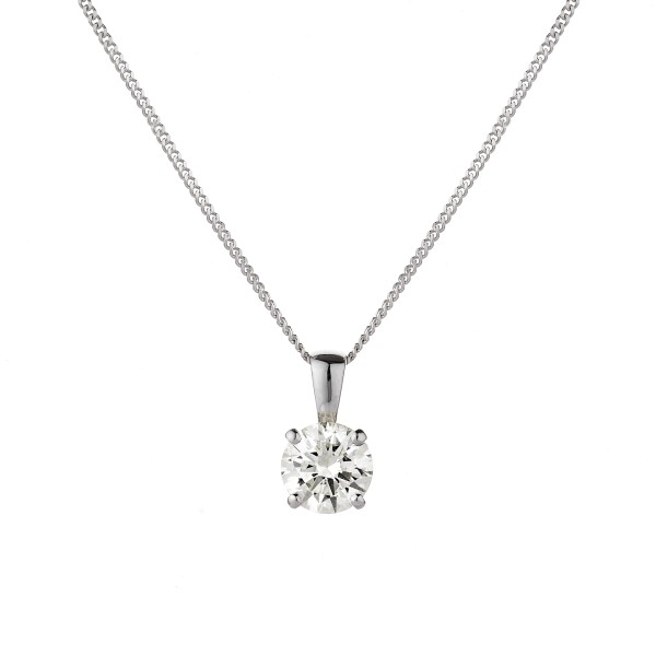 18ct White Gold Brilliant Cut 1.00ct Diamond Pendant