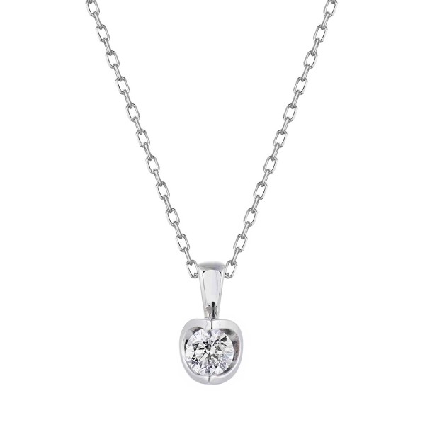 9ct White Gold Round Brilliant 0.50ct Diamond Open Solitaire Pendant