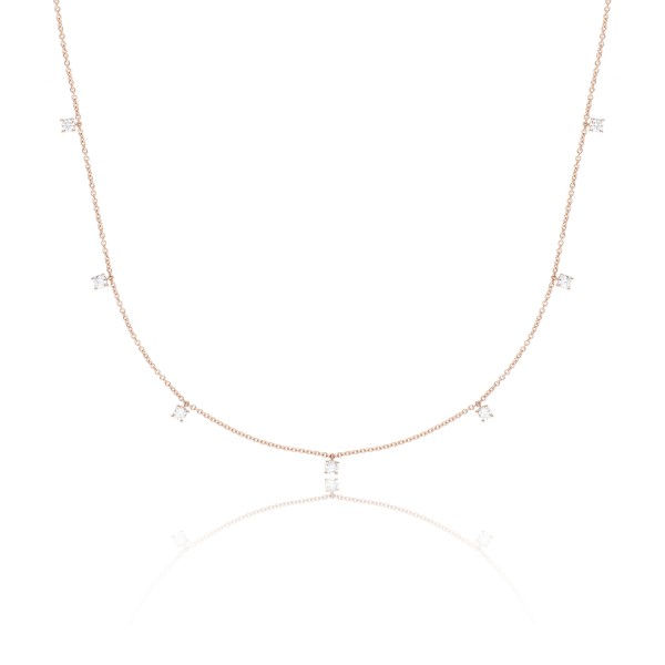 18ct Rose Gold Brilliant Cut 0.30ct Diamond Necklace 1