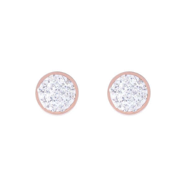 Coeur De Lion Rose Gold Tone Round Brilliant Crystal Stud Earrings 0218/21-1800