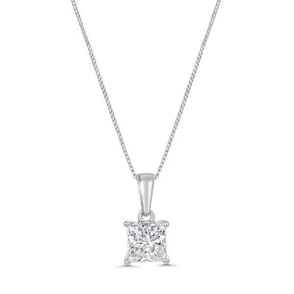 Platinum Lab Grown 1.00ct Princess Cut Diamond Pendant