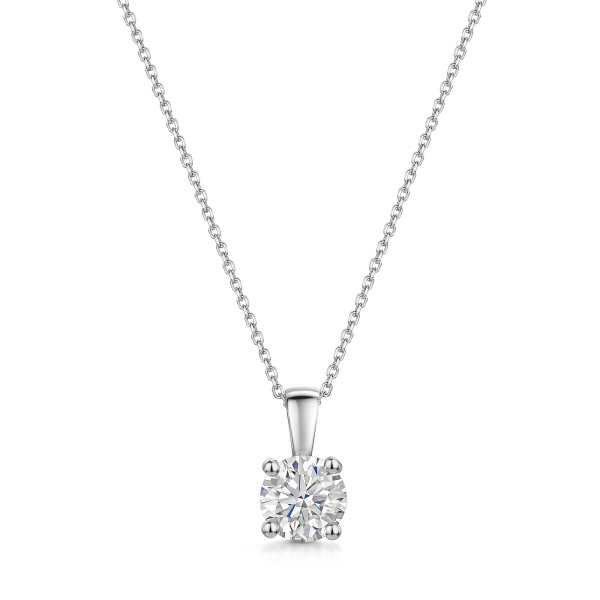 Platinum 1.00ct Round Brilliant Lab Grown Diamond Solitaire Pendant