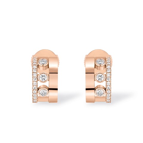 Messika Move Romane Mini Rose Gold 0.29ct Diamond Hoop Earrings 07178-RG
