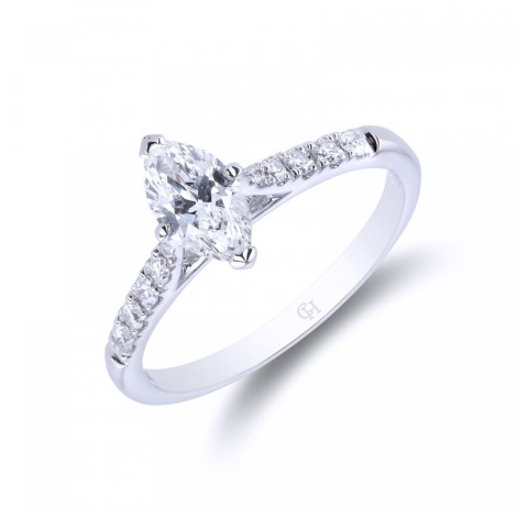 Platinum Marquise Cut 0.70ct Diamond Solitaire Ring