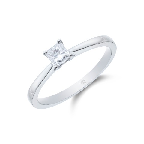 Platinum Princess Cut 0.33ct Diamond Solitaire Ring