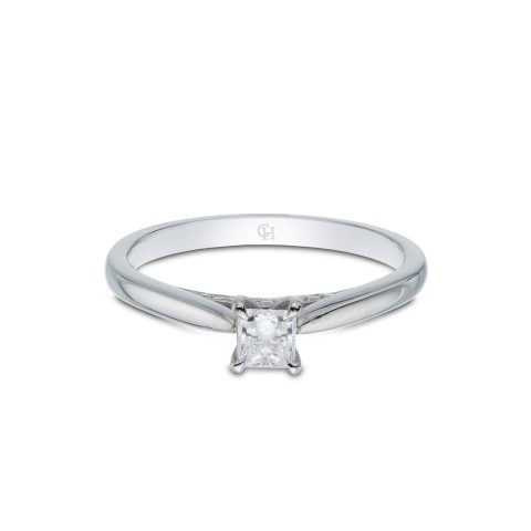 Platinum Princess Cut 0.40ct Diamond Solitaire Ring