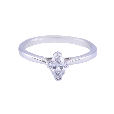 Platinum Marquise Cut 0.40ct Diamond Solitaire Ring