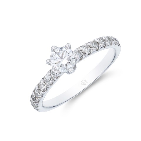 9ct White Gold 0.75tcw Diamond Solitaire Ring 